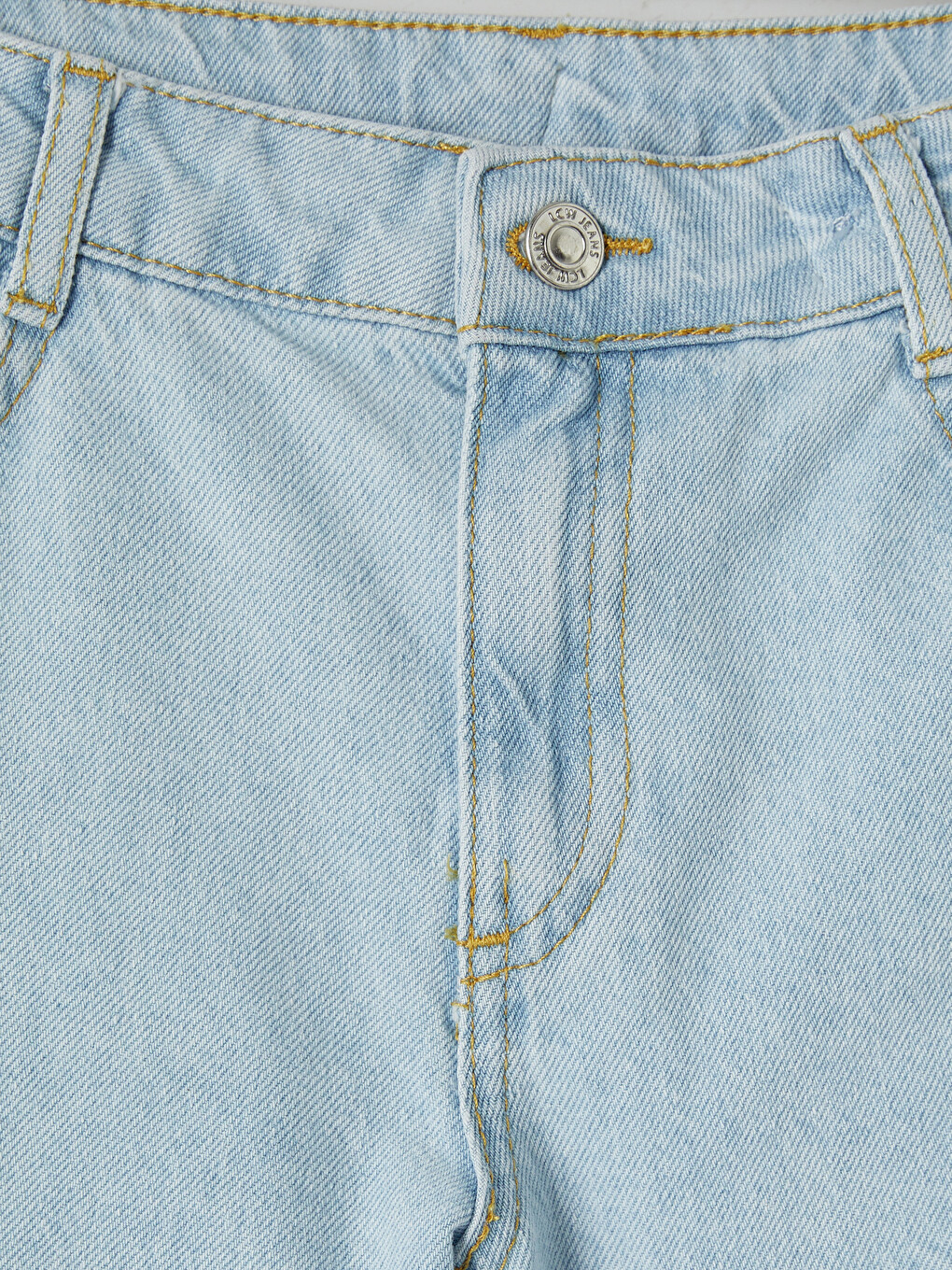 Mavi Wideleg Çiçekli Kız Çocuk Jean Pantolon-1