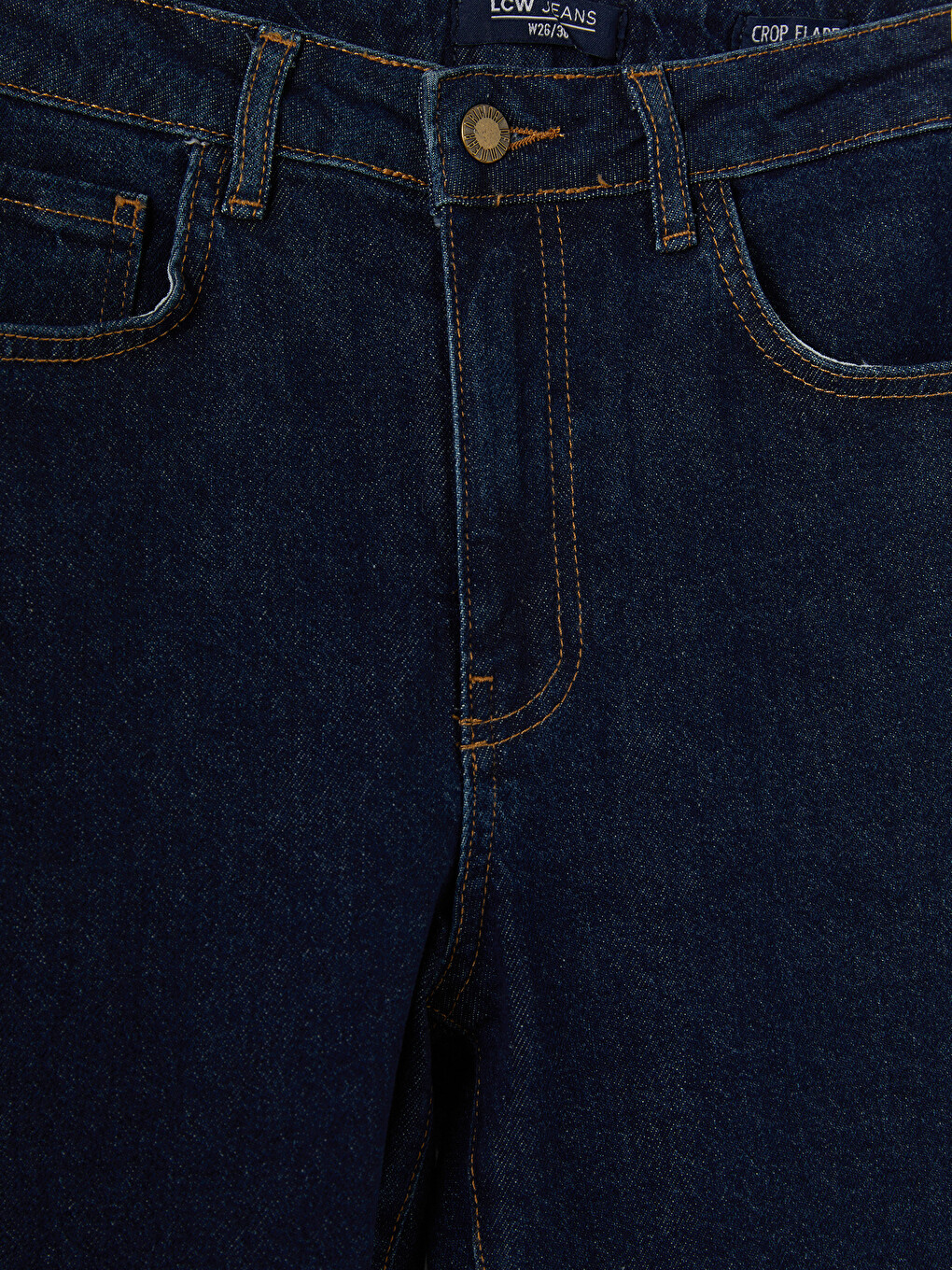 İndigo Crop Flare Kadın Jean Pantolon-1