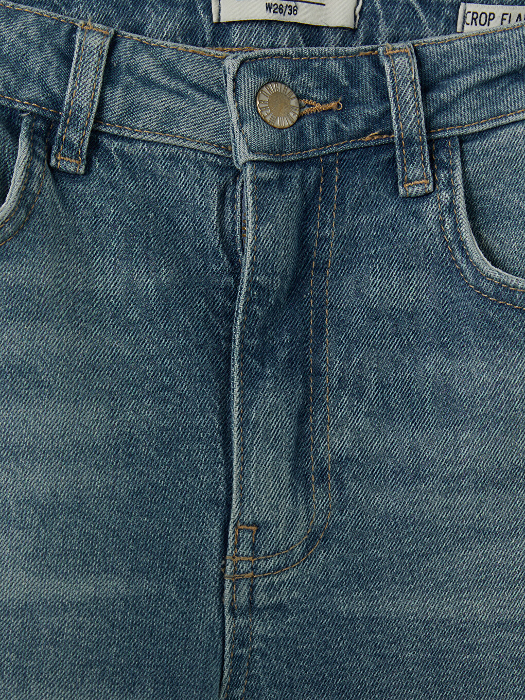 İndigo Crop Flare Kadın Jean Pantolon-1