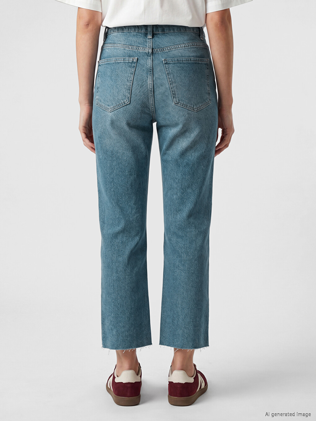 İndigo Crop Flare Kadın Jean Pantolon-3