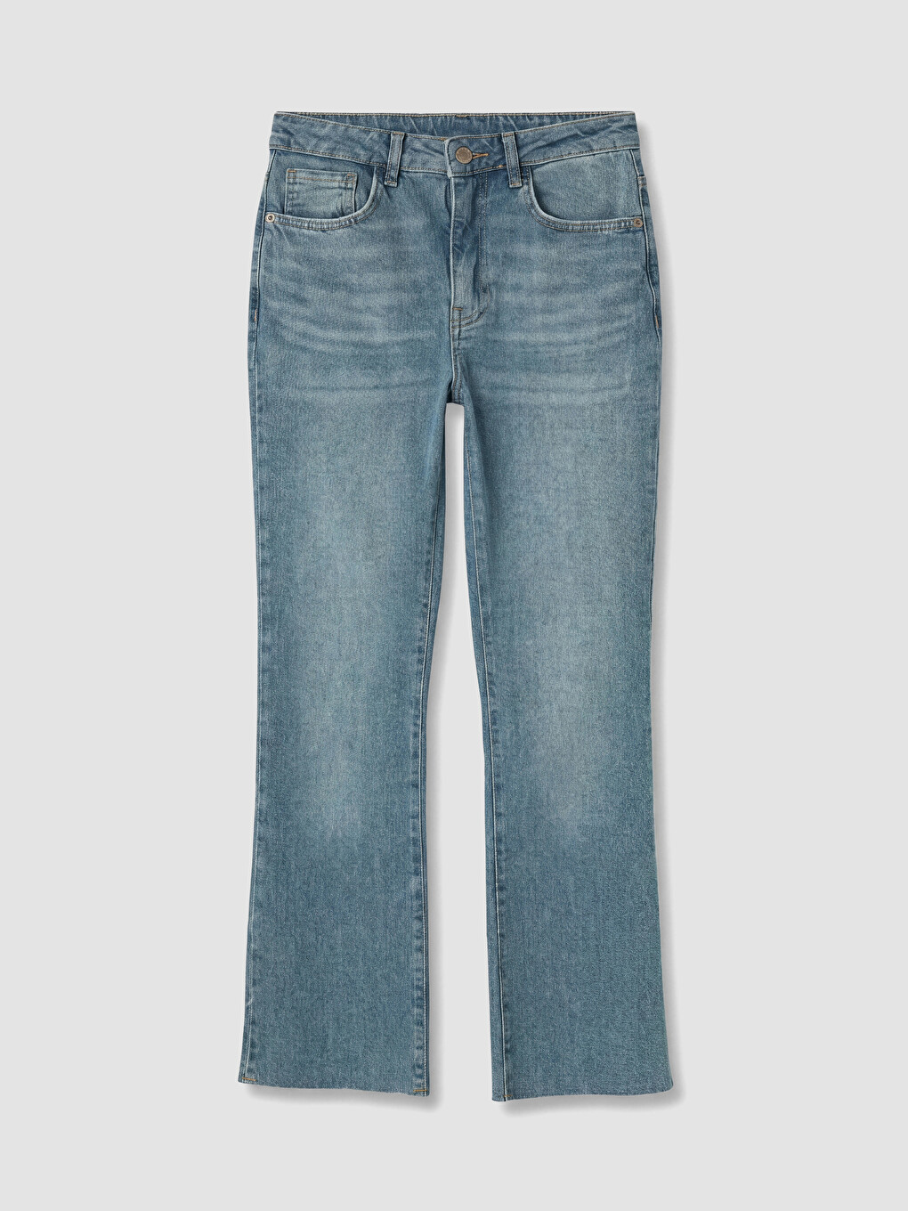 İndigo Crop Flare Kadın Jean Pantolon-4