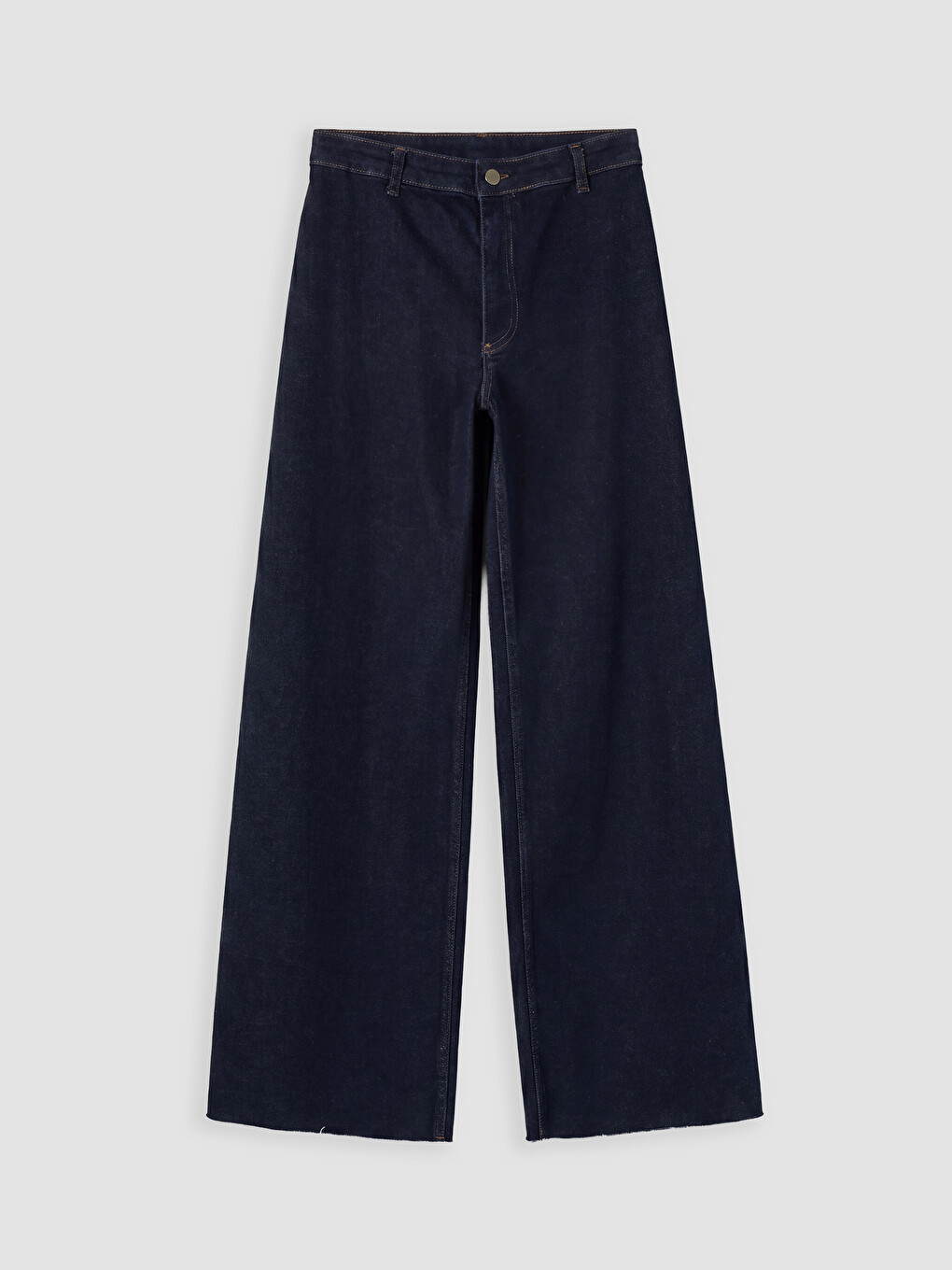 İndigo Yüksek Bel Wideleg Fit Kadın Jean Pantolon