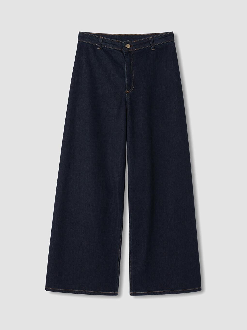 İndigo Yüksek Bel Wideleg Fit Kadın Jean Pantolon-4