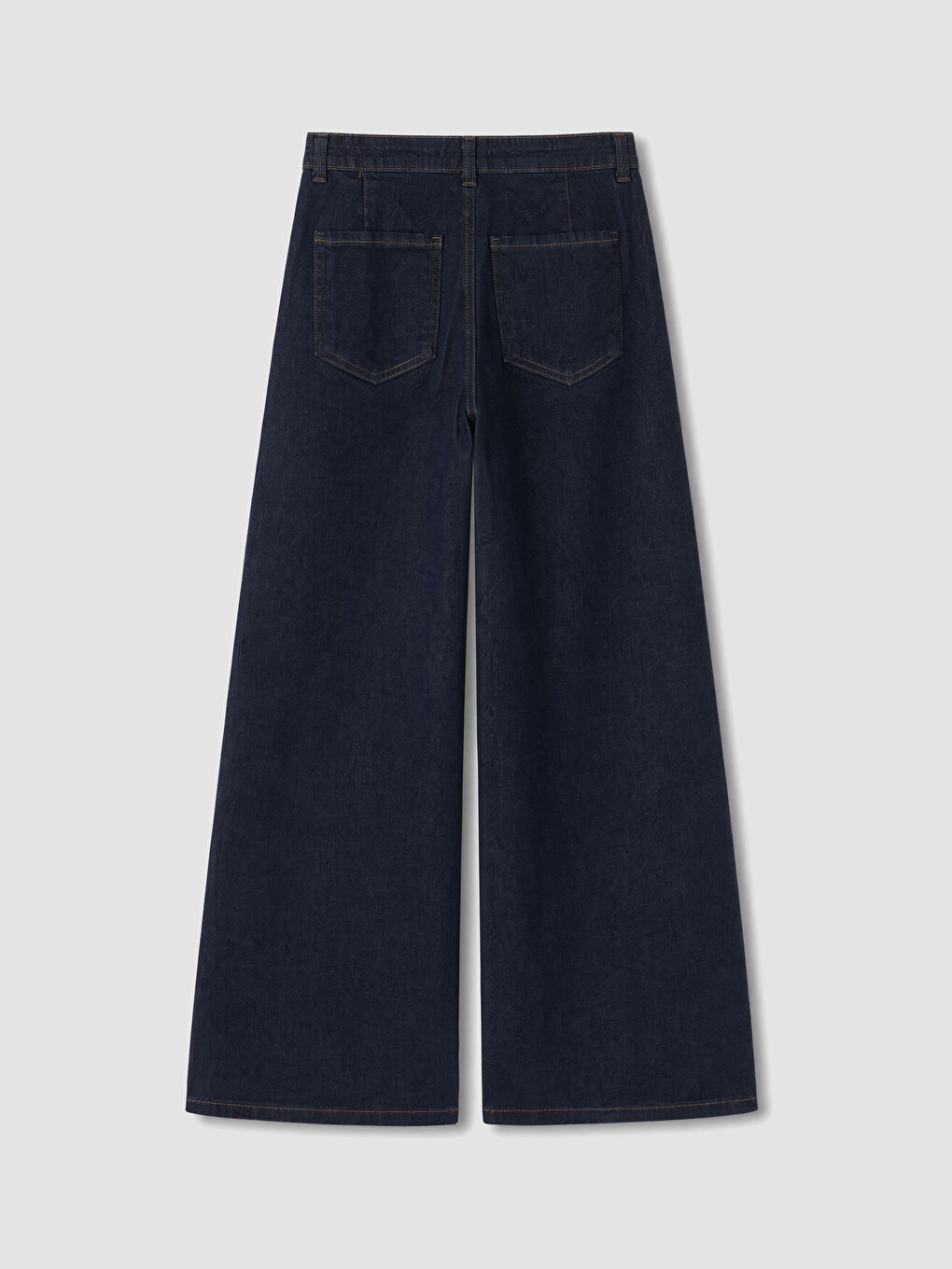 İndigo Yüksek Bel Wideleg Fit Kadın Jean Pantolon-6