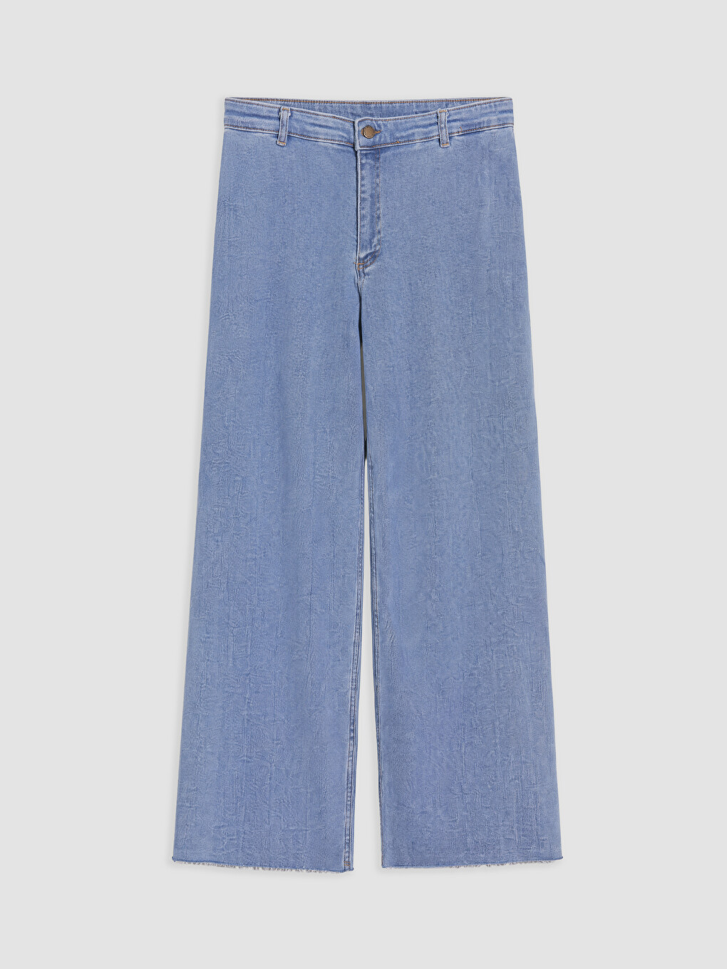 İndigo Yüksek Bel Wideleg Fit Kadın Jean Pantolon-4