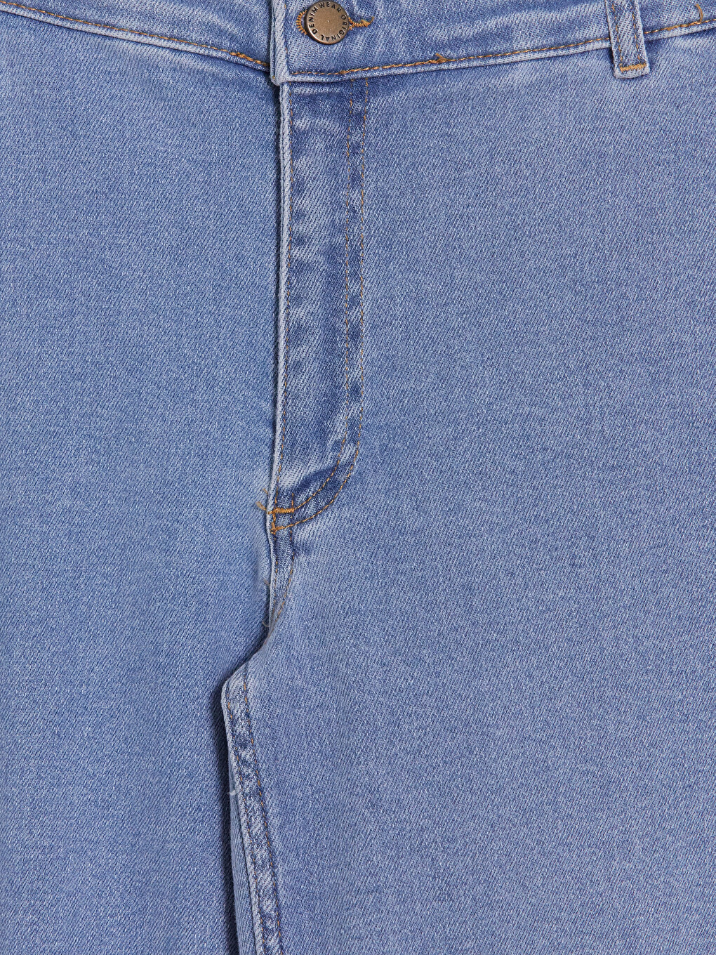 İndigo Yüksek Bel Wideleg Fit Kadın Jean Pantolon-6