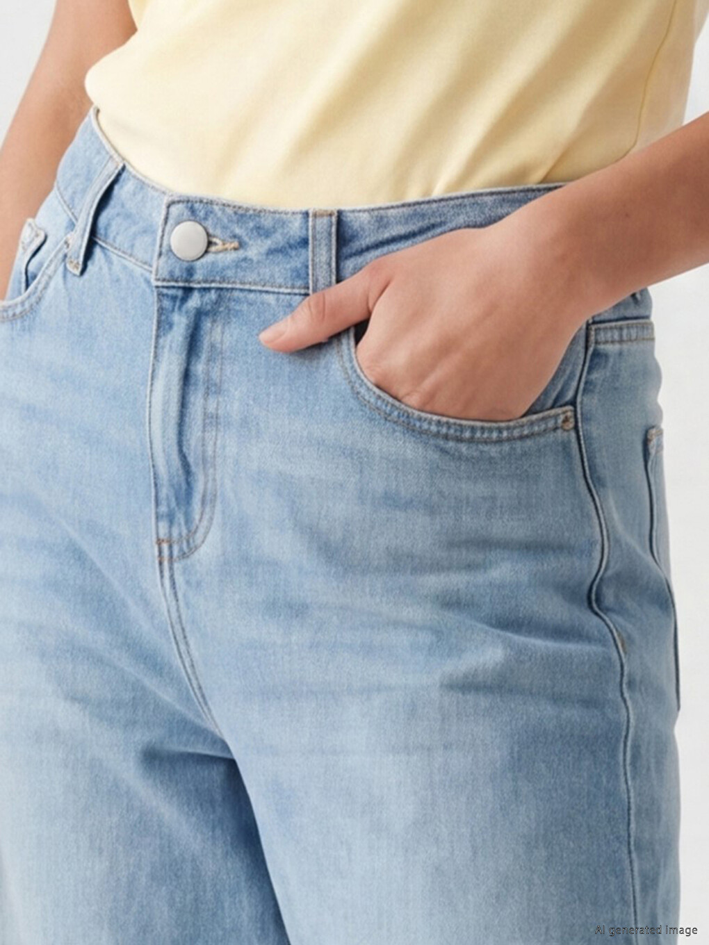 İndigo Wideleg Kadın Jean Pantolon-2