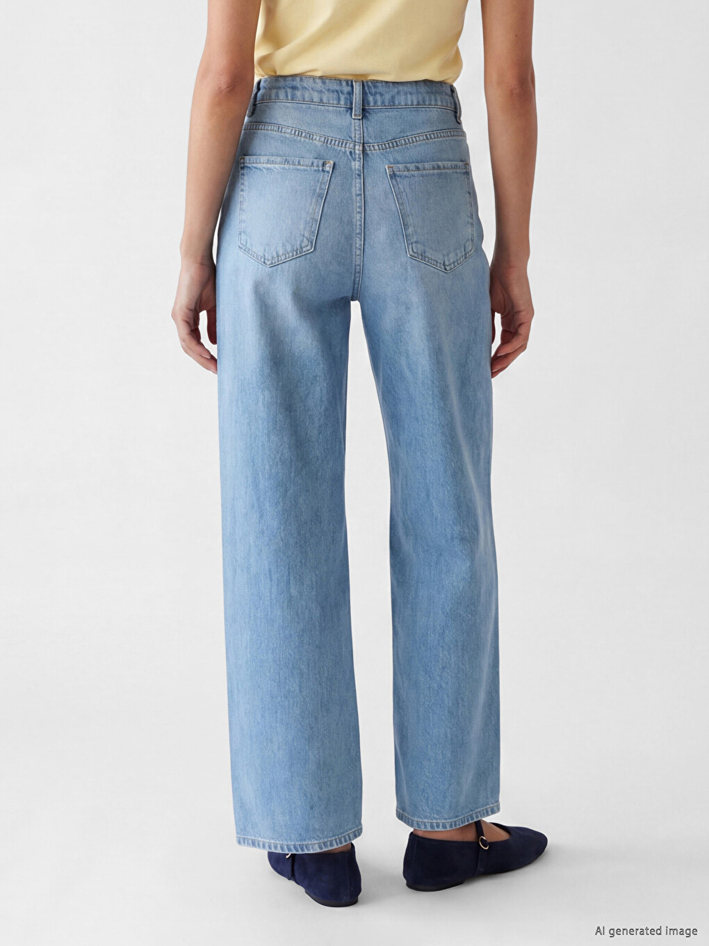 İndigo Wideleg Kadın Jean Pantolon-3