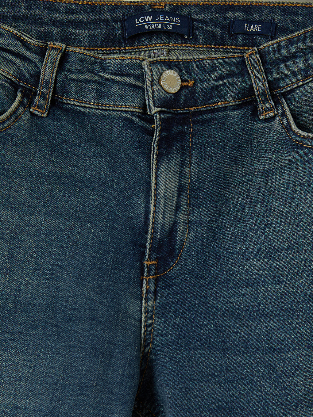 İndigo Flare Kadın Jean Pantolon-2