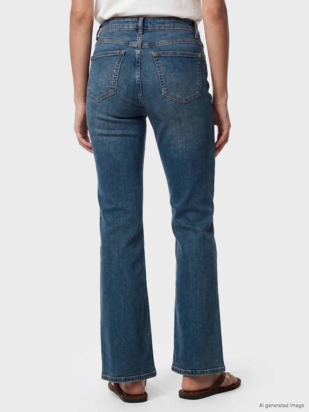İndigo Flare Kadın Jean Pantolon-3