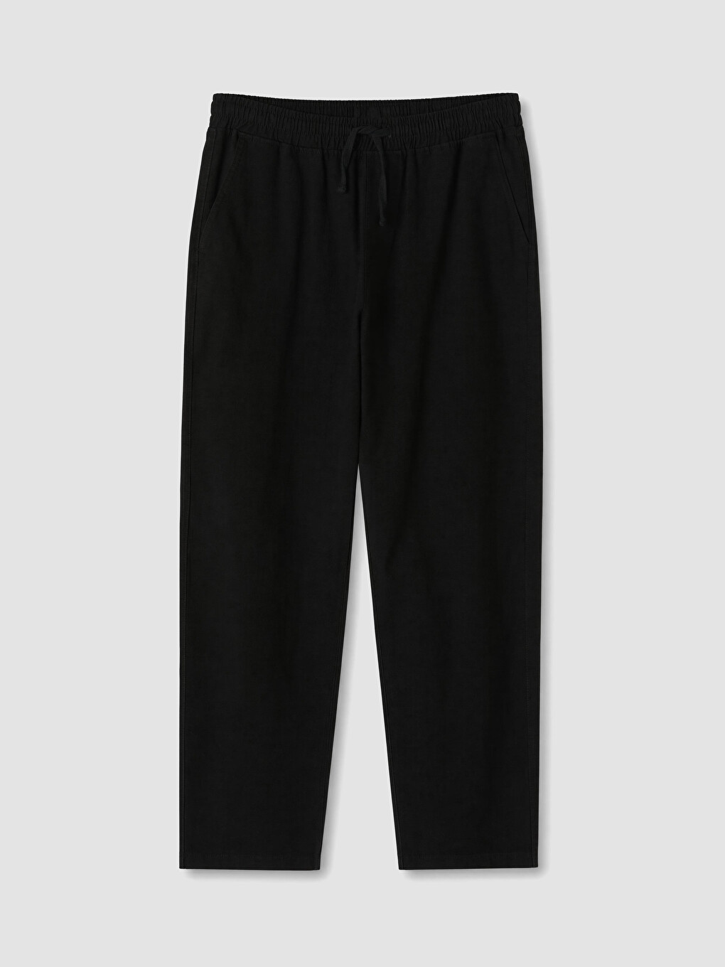 Siyah Regular Fit Beli Lastikli Erkek Pantolon