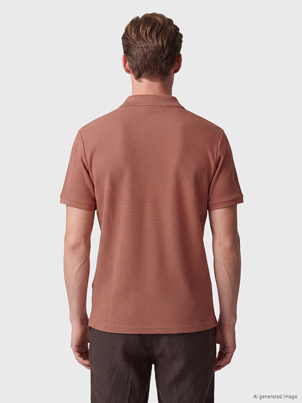 Pembe Polo Yaka Erkek Pike Tişört-3