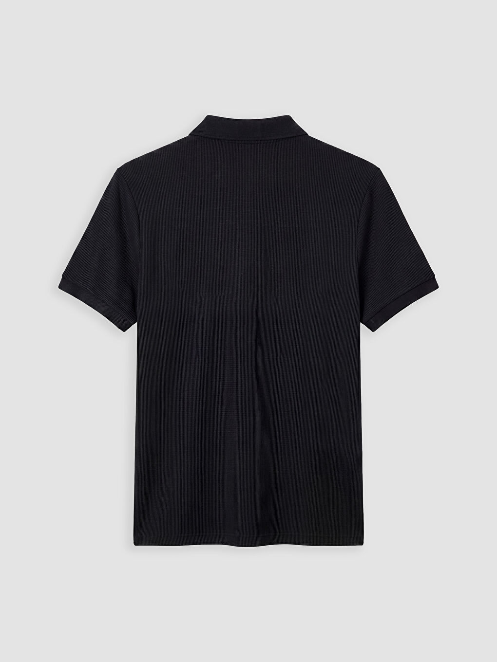 Siyah Polo Yaka Pike Erkek Tişört-1
