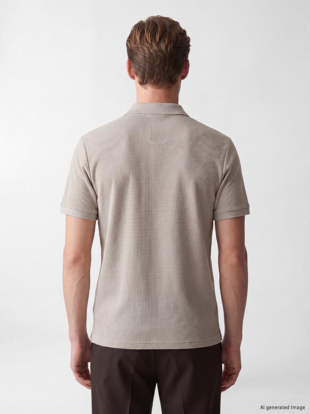 Gri Polo Yaka Erkek Pike Tişört-3