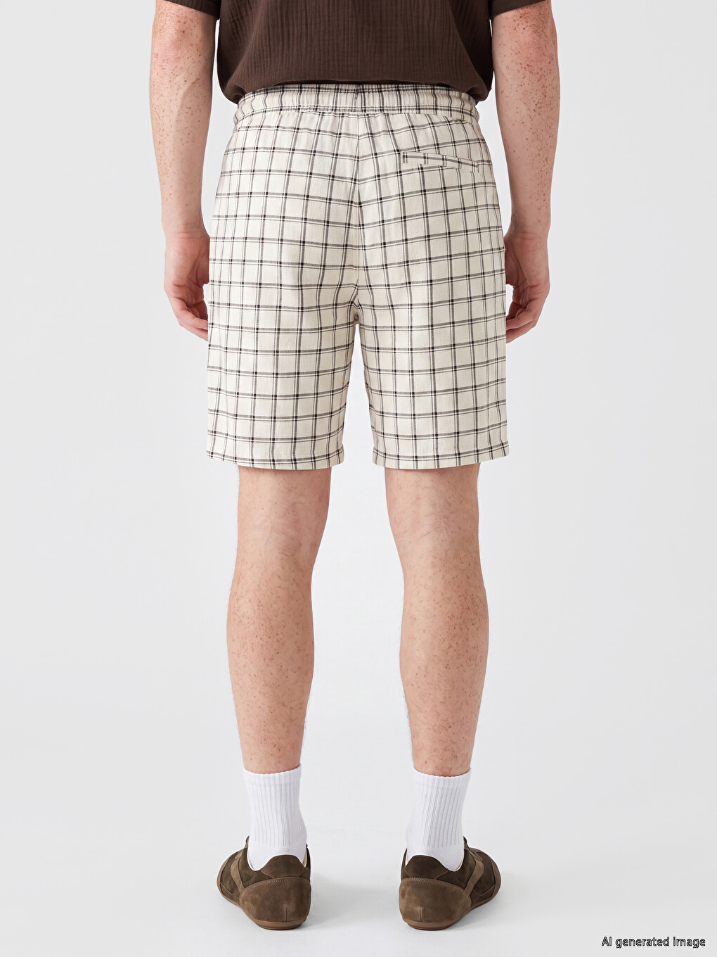Loose Fit Checked Men's Shorts-3