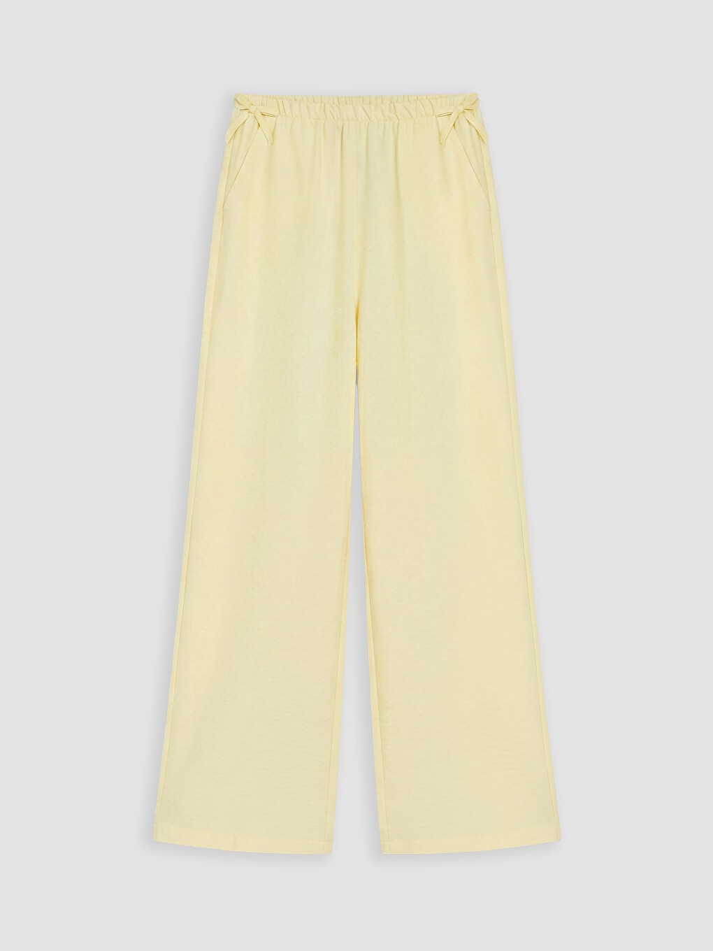 Sarı Wide Leg Fit Kız Çocuk Pantolon