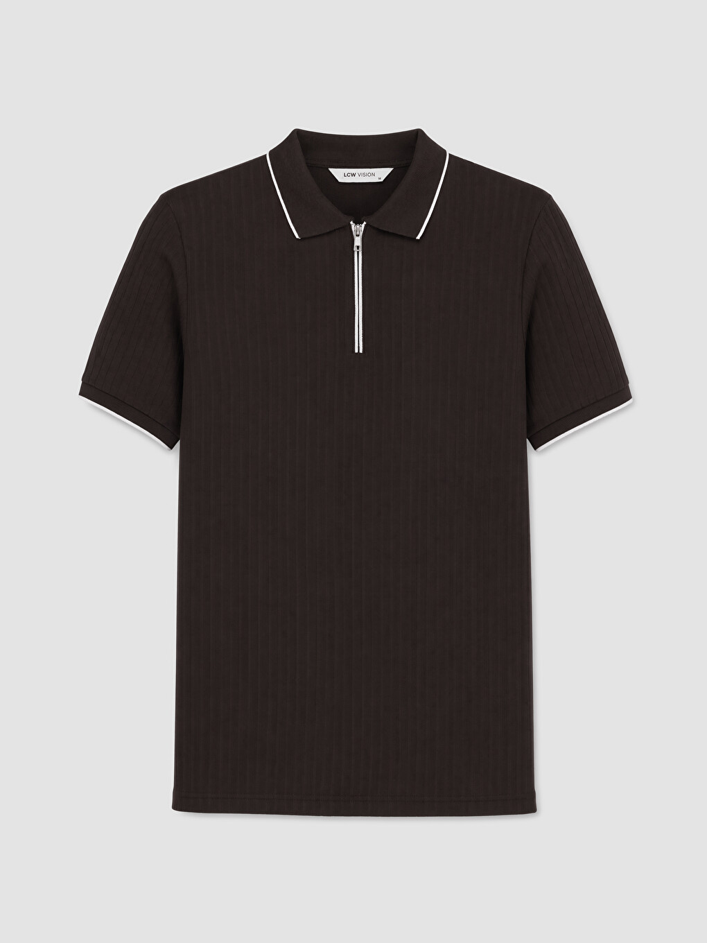 T-shirt Me Jakë Polo, E Rregullt, Me Gjysmë-zinxhir Për Burra-4