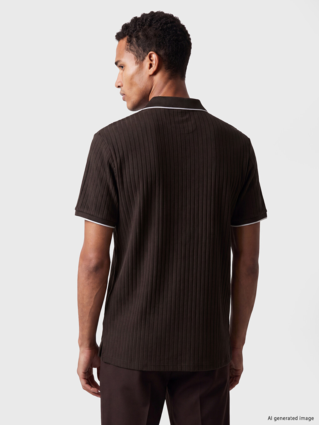 T-shirt Me Jakë Polo, E Rregullt, Me Gjysmë-zinxhir Për Burra-3