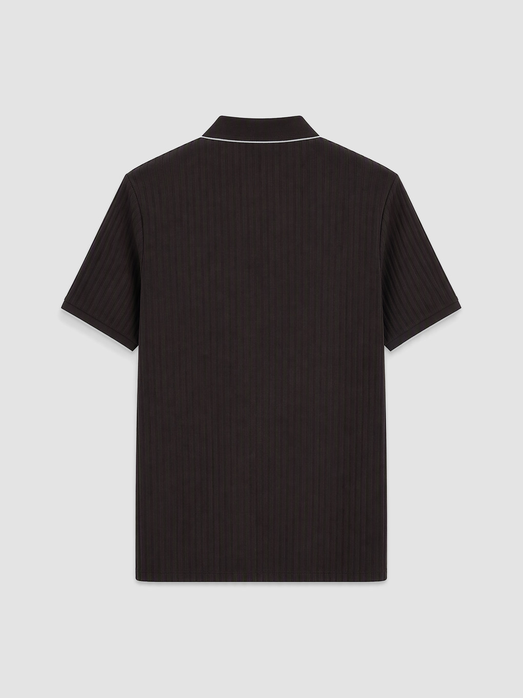 Kahverengi Fermuarlı Standart Fit Polo Yaka Erkek Tişört-5