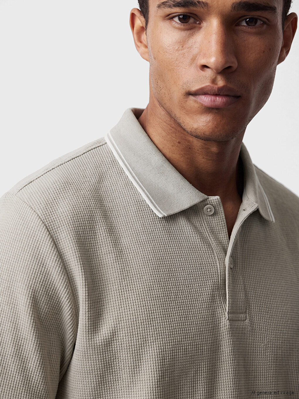 Polo Collar Ribbed Men's T-shirt-2