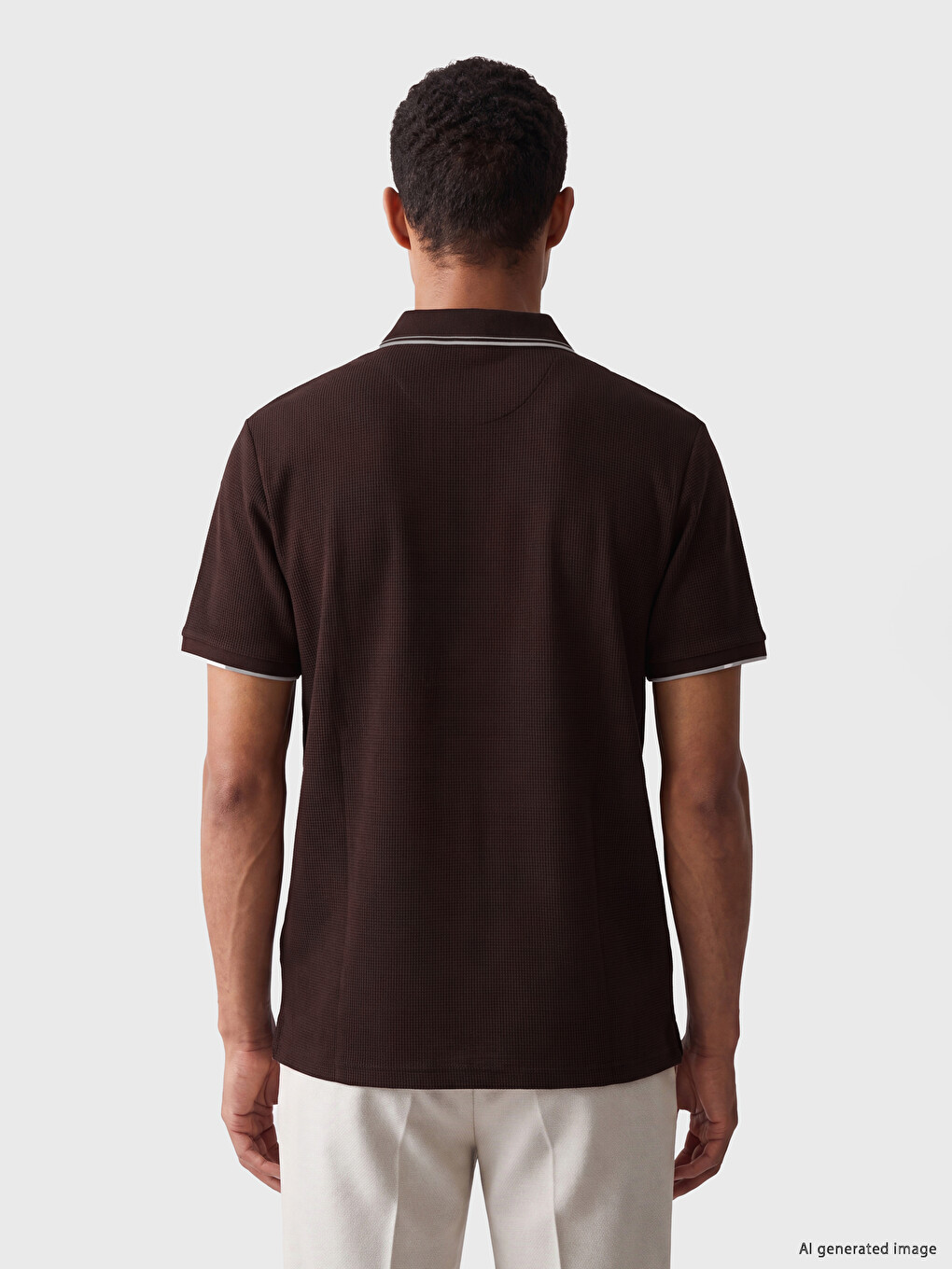 Polo Collar Ribbed Men's T-shirt-3
