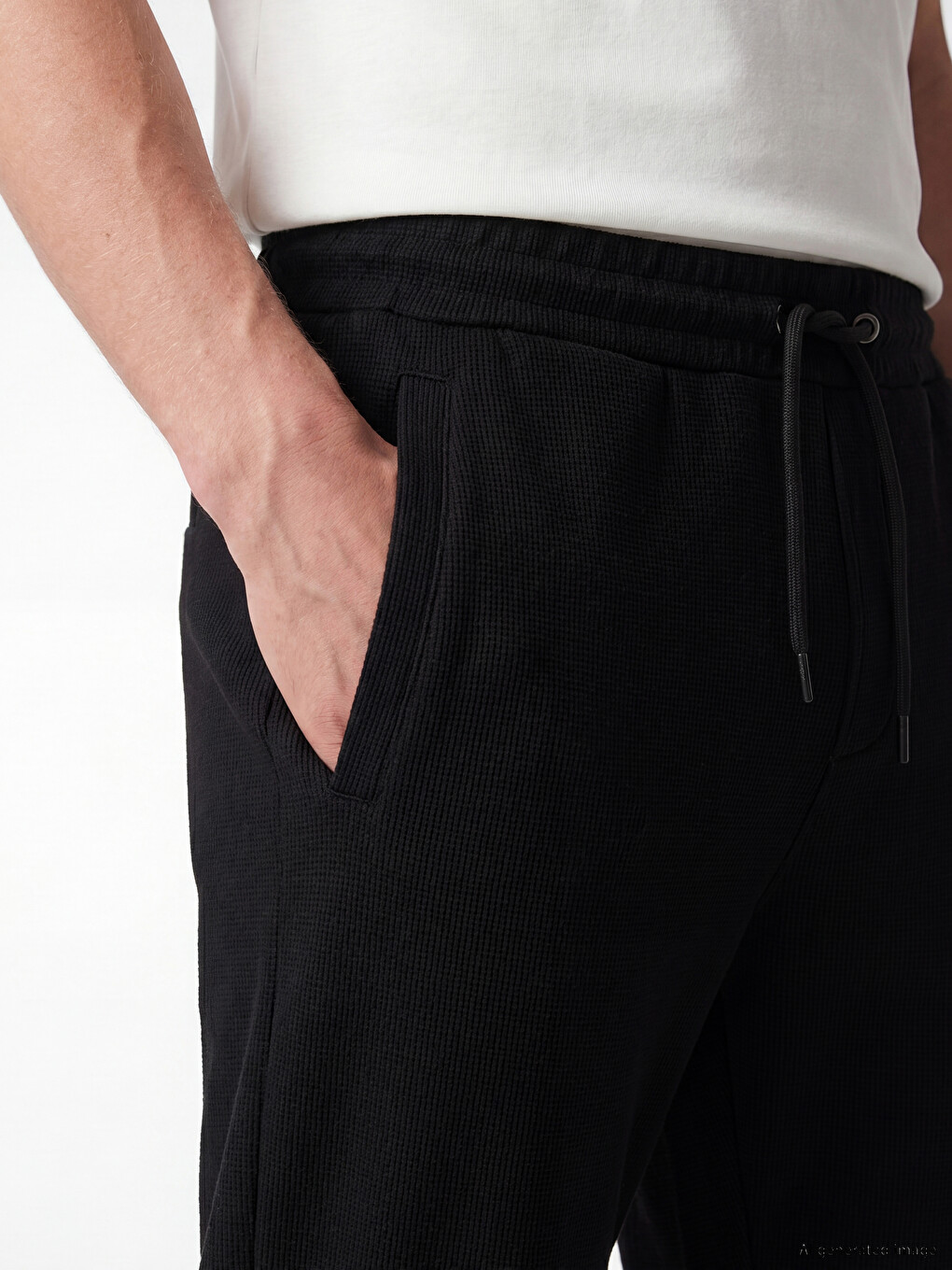 Siyah Regular Fit Erkek Eşofman Altı-2
