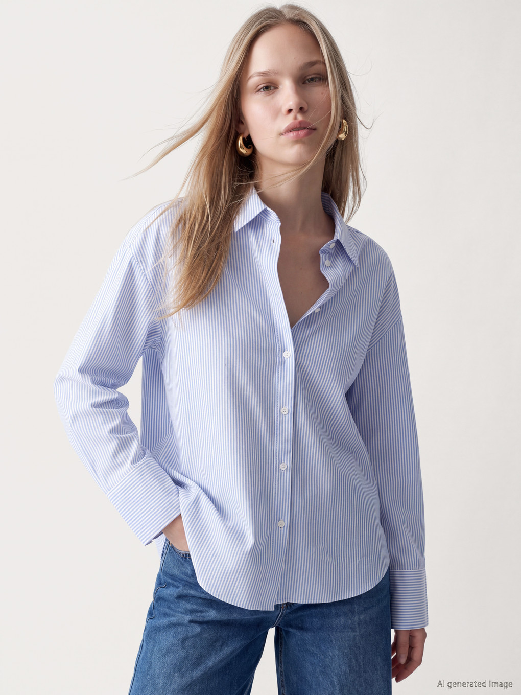 Striped Oversize Oxford Women's Shirt