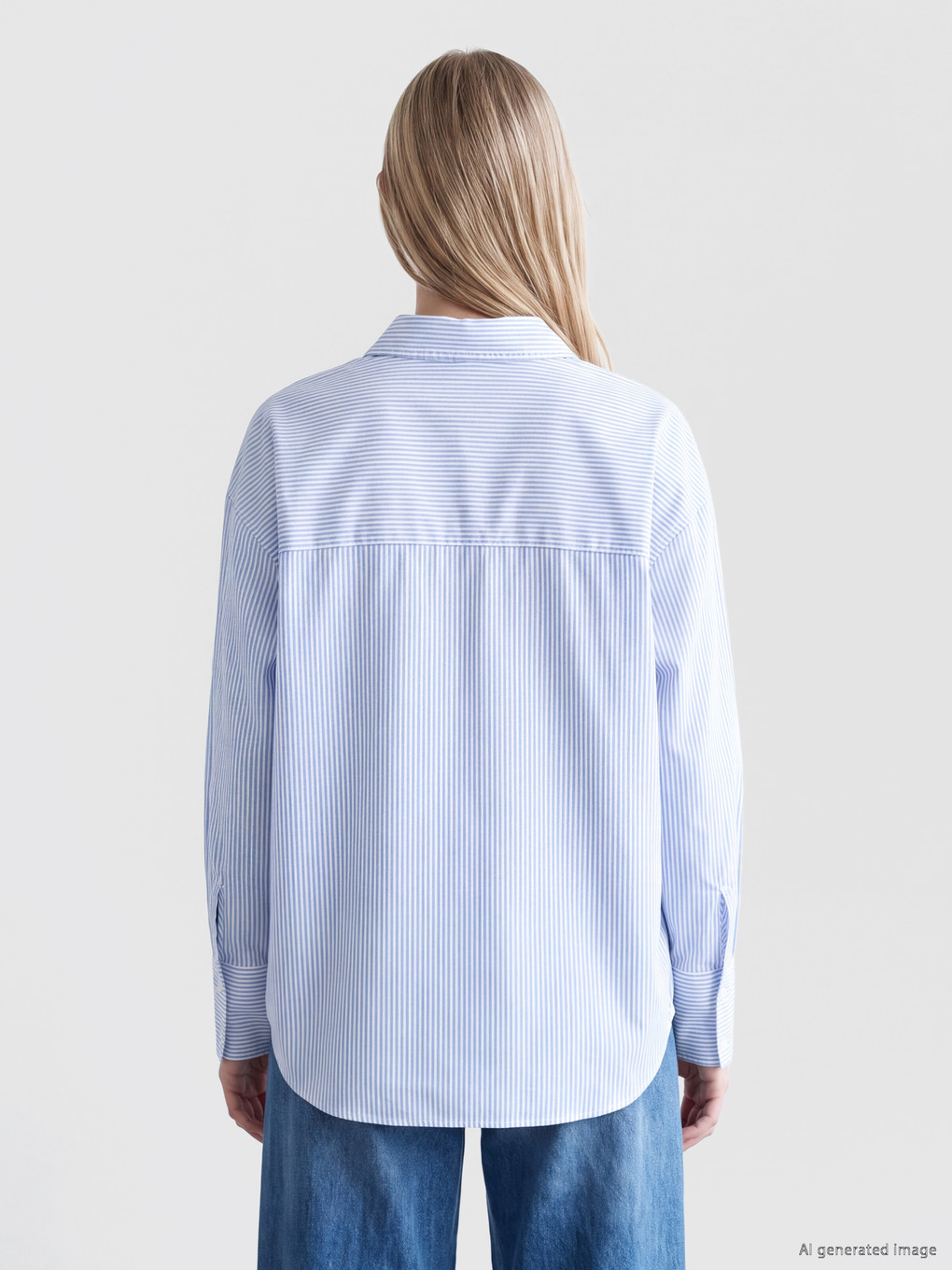 Striped Oversize Oxford Women's Shirt-3