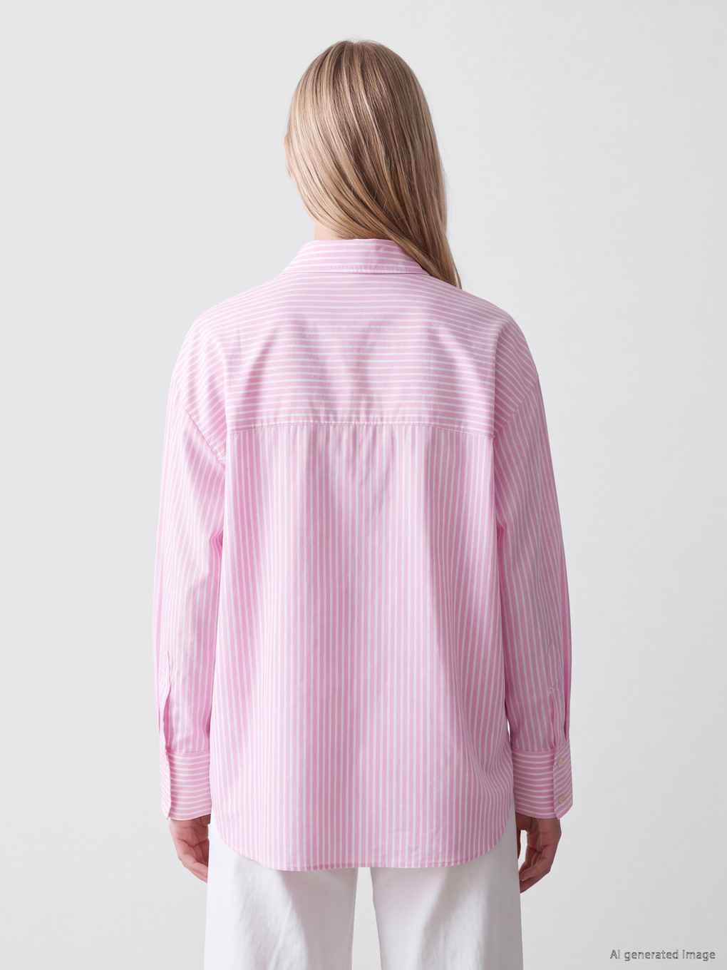 Striped Oversize Oxford Women's Shirt-3