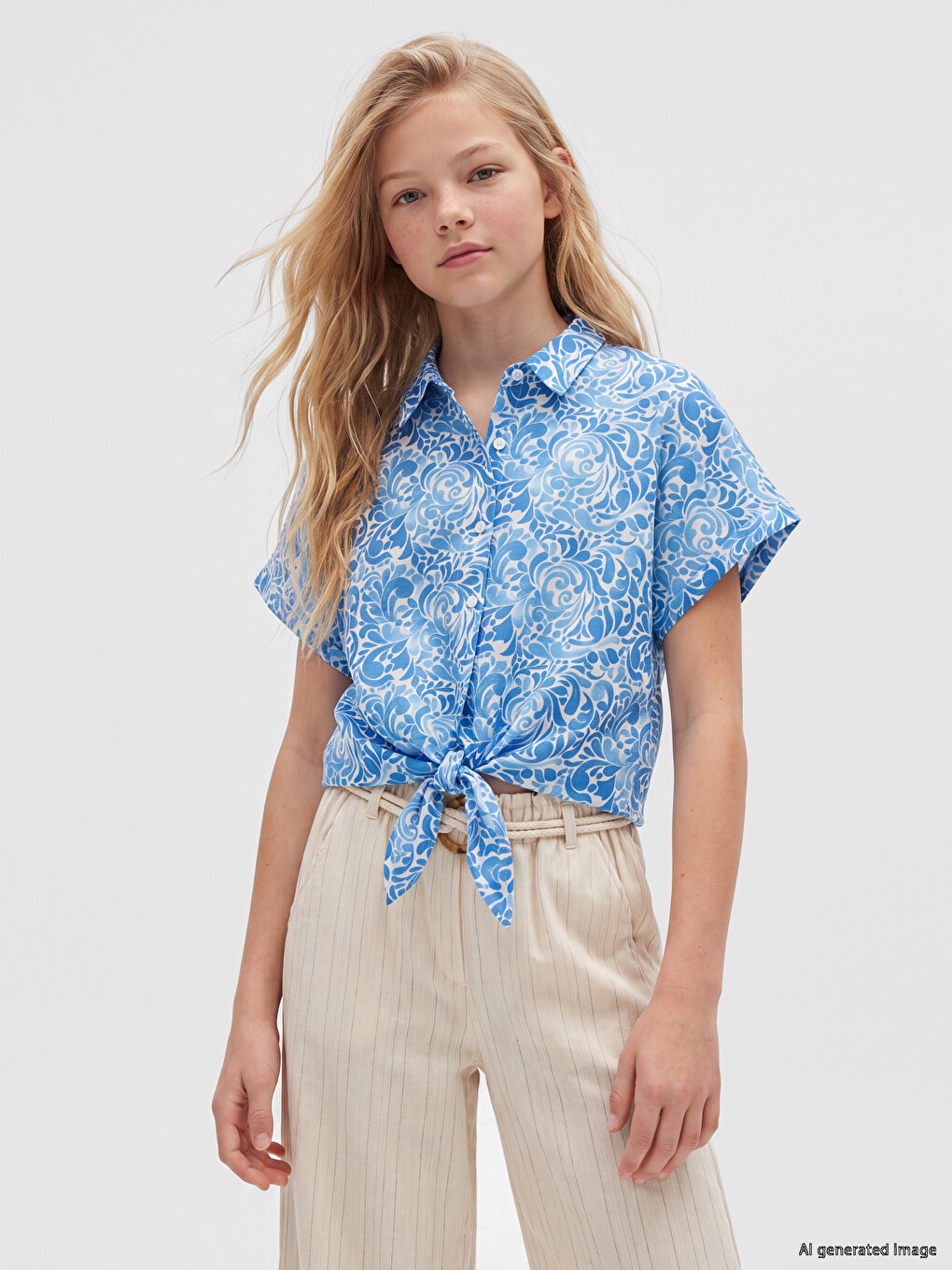 Patterned Girls' Shirt