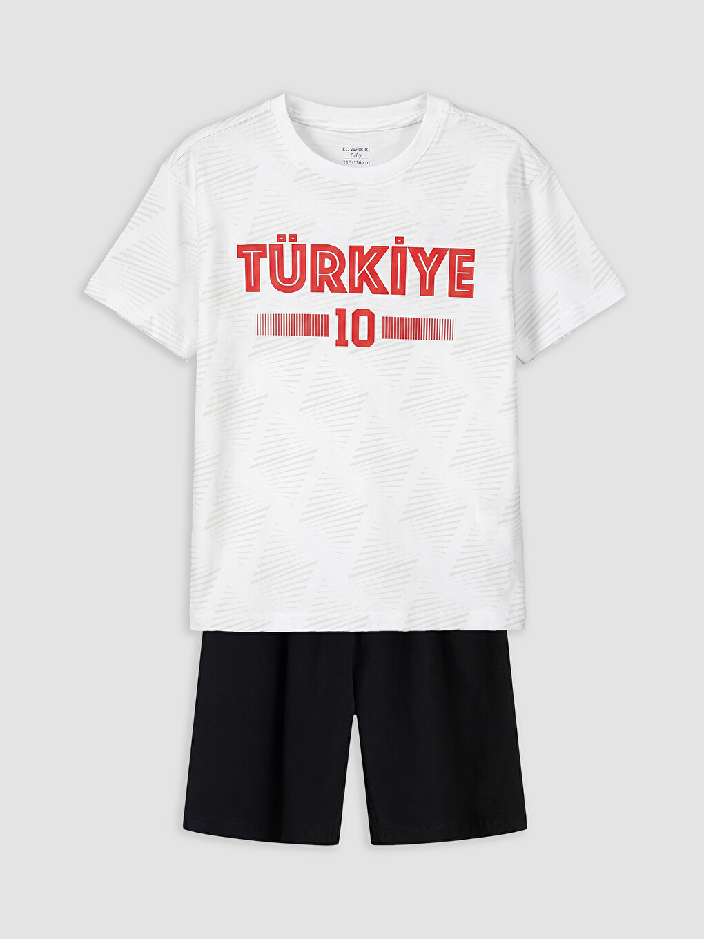 Beyaz Türkiye Baskılı Erkek Çocuk Şortlu Pijama Takımı