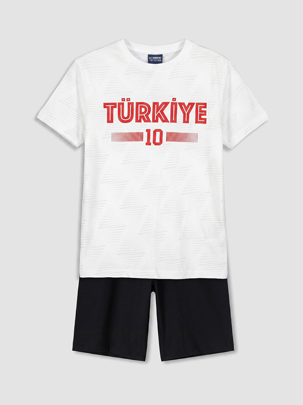 Beyaz Türkiye Baskılı Erkek Çocuk Şortlu Pijama Takımı