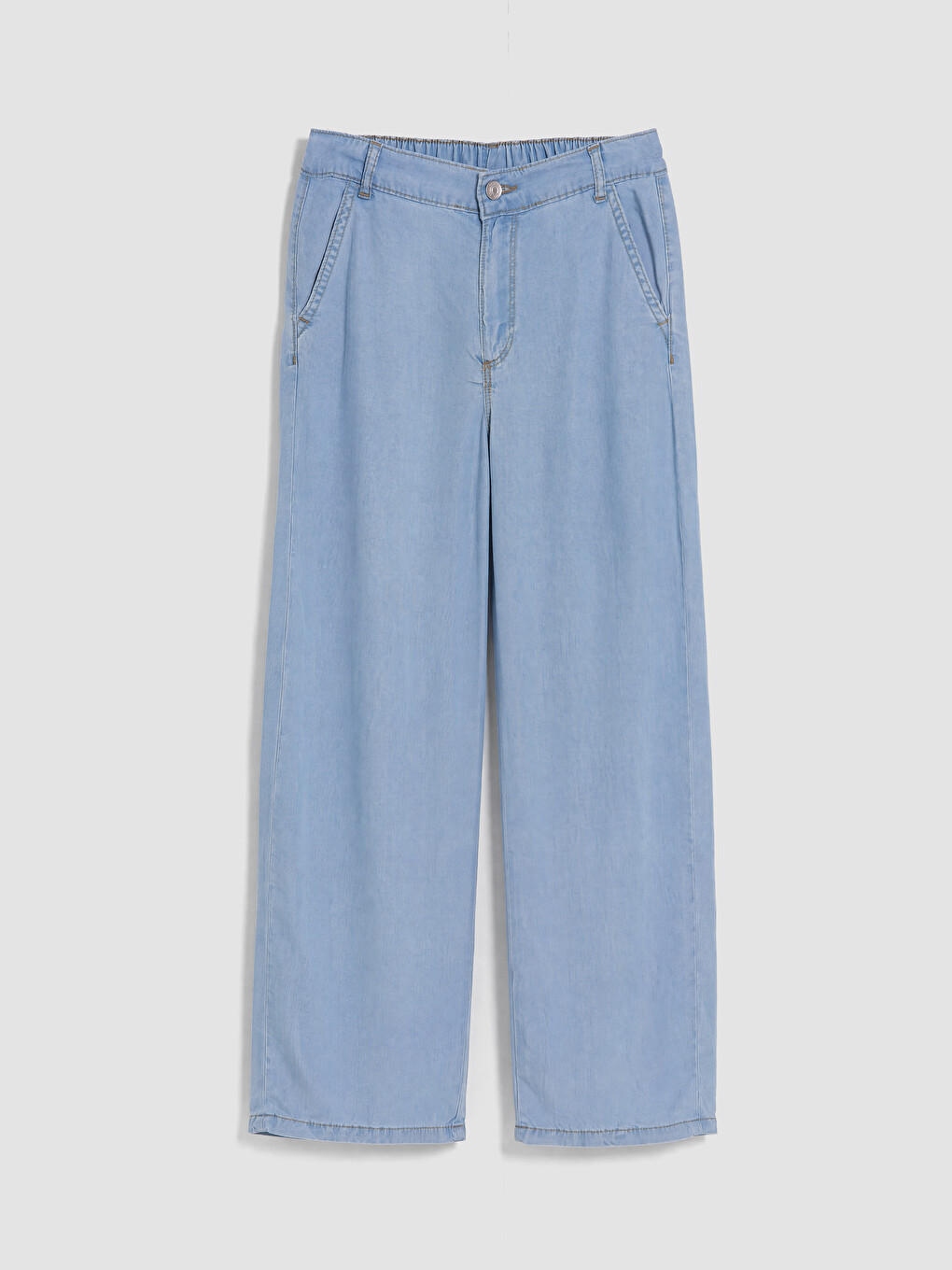 İndigo Wideleg Kız Çocuk Jean Pantolon