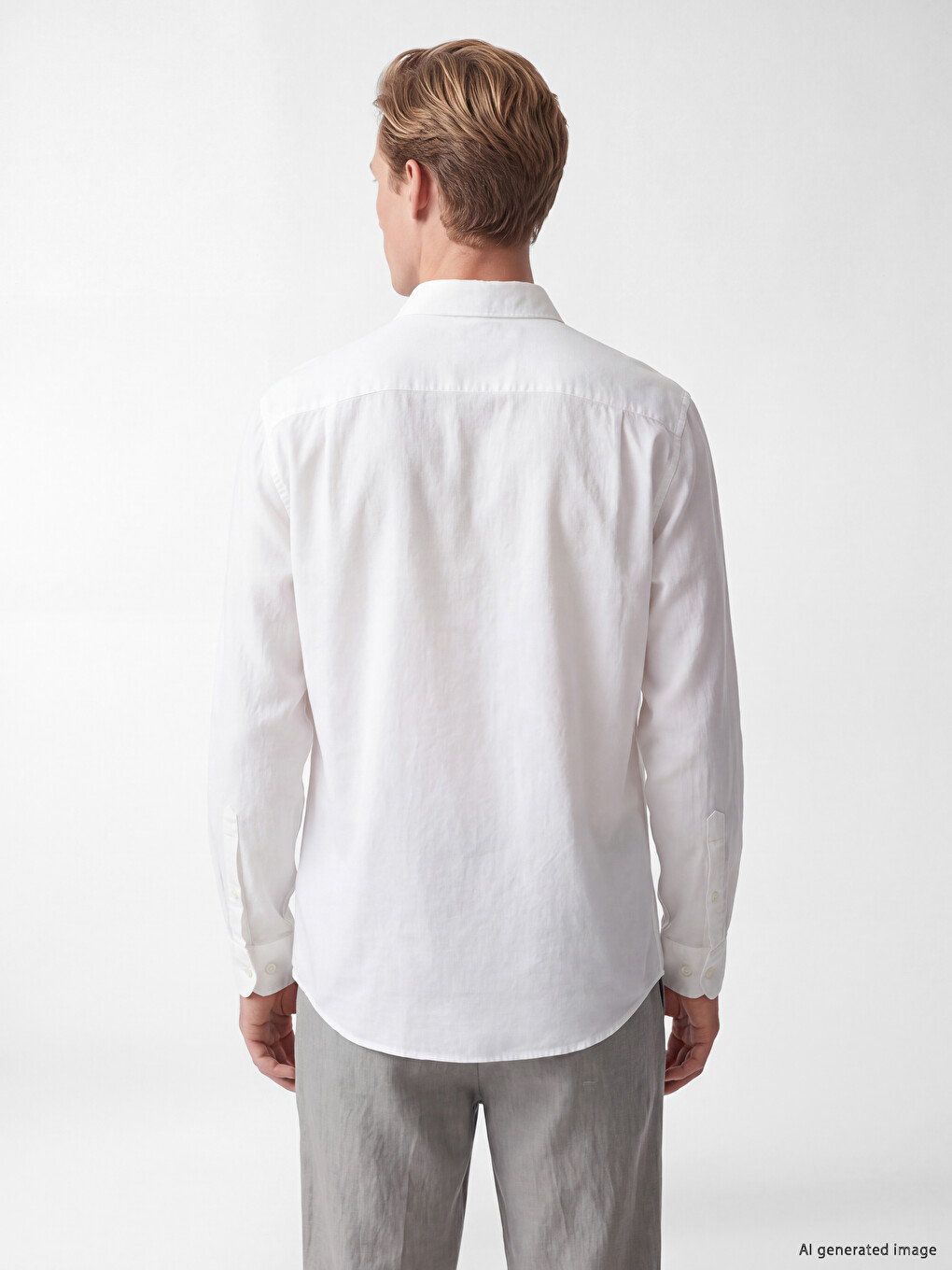 Beyaz Regular Fit Oxford Erkek Gömlek-3
