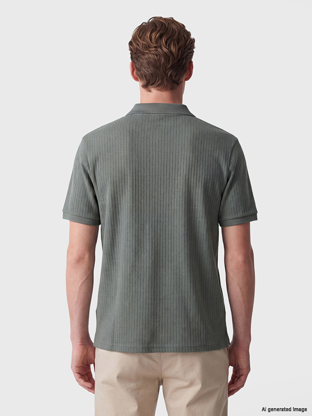 Yeşil Polo Yaka Erkek Tişört-3