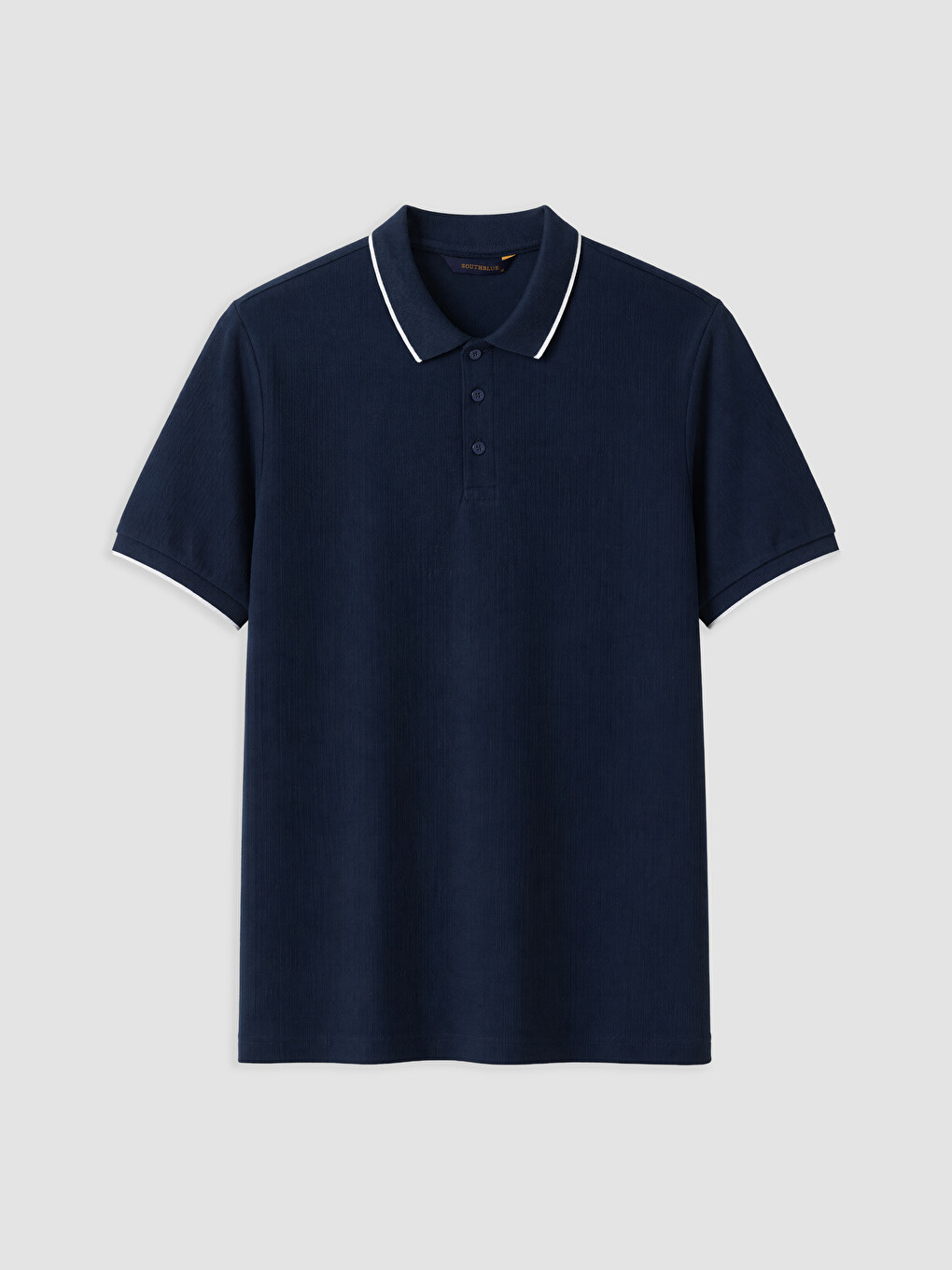 Lacivert Polo Yaka Erkek Dokulu Tişört