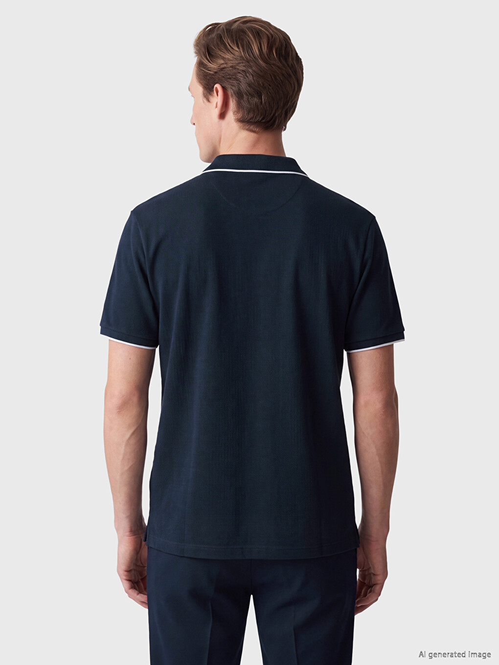 T-shirt Texturé À Col Polo Pour Homme-3