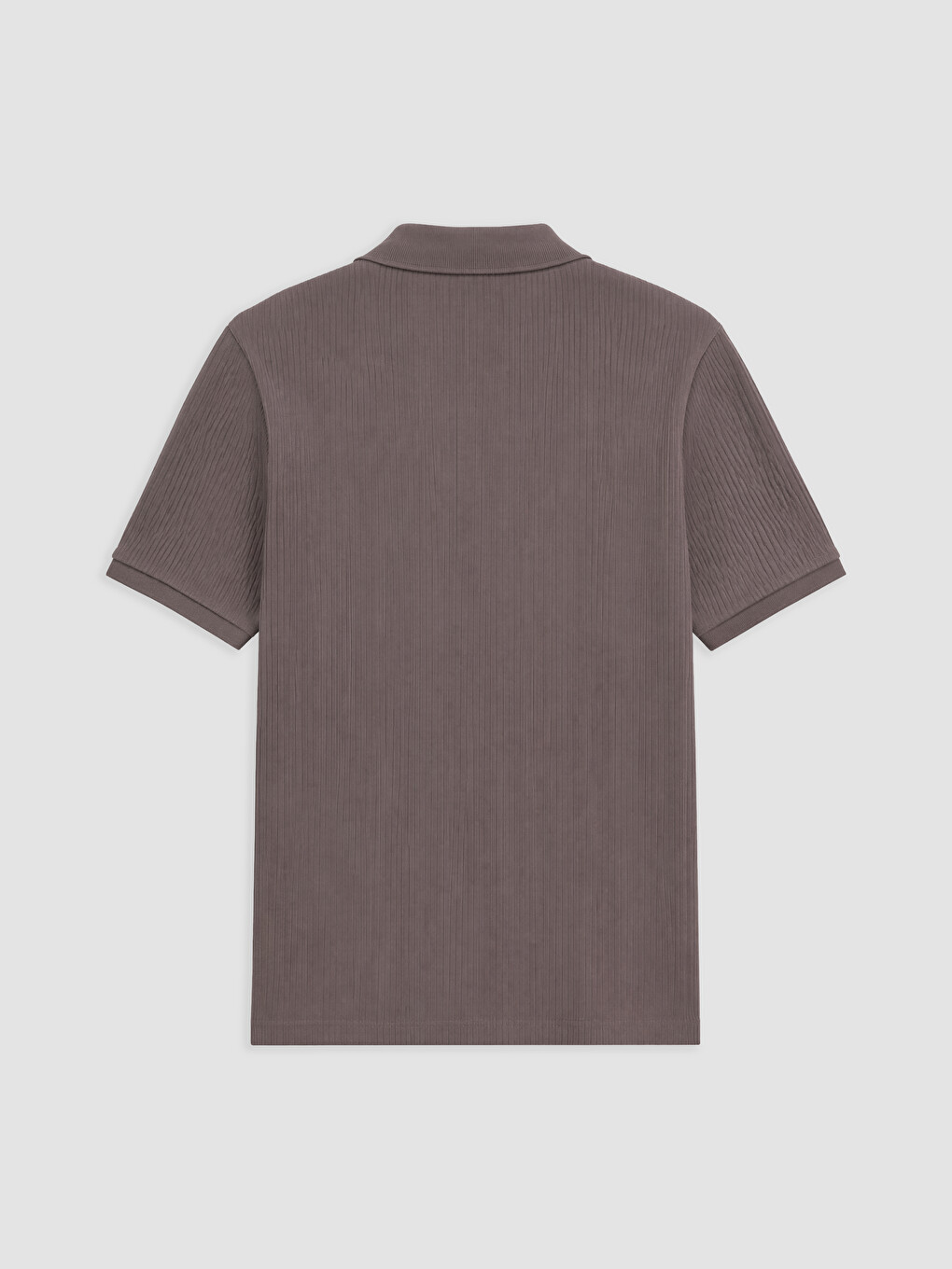 Mürdüm Polo Yaka Fitilli Erkek Tişört-1