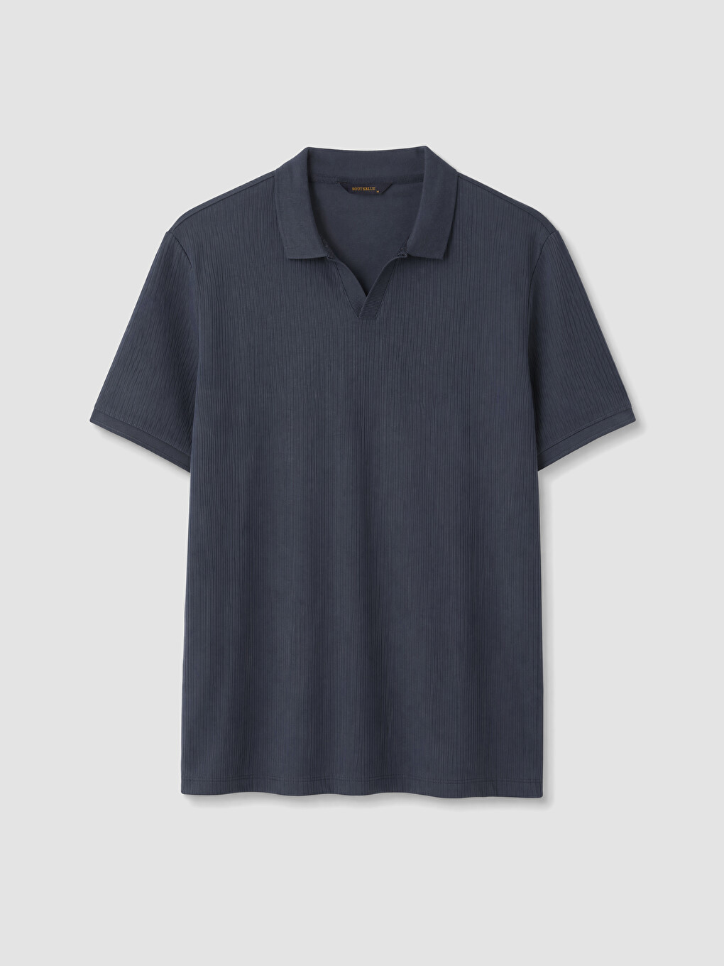 İndigo Polo Yaka Fitilli Erkek Tişört