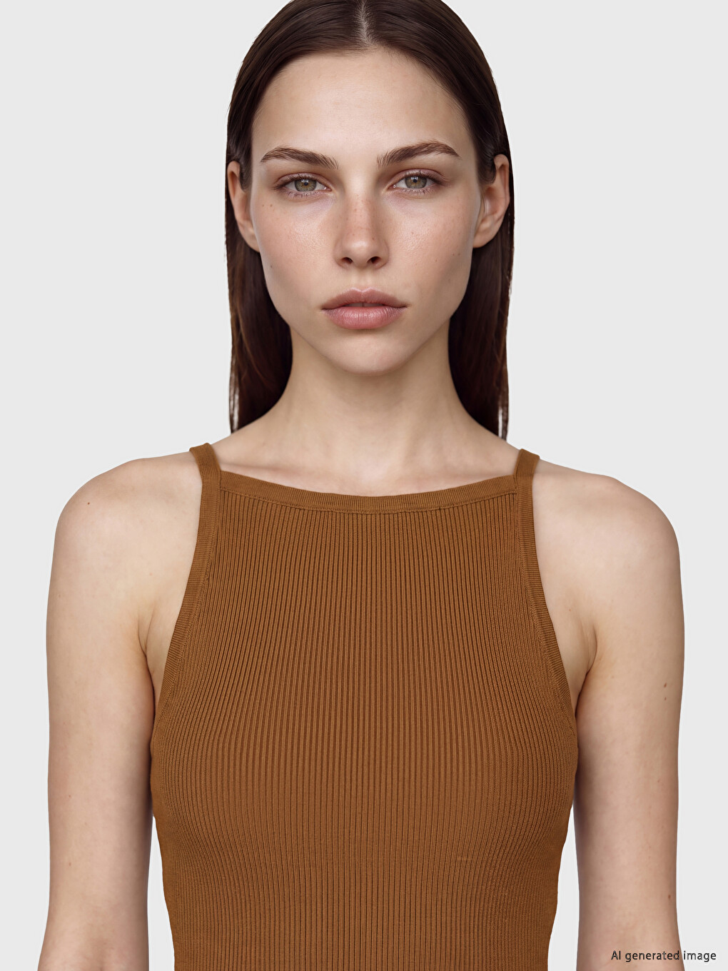 Square Neck Women's Ribbed Tank Top-2