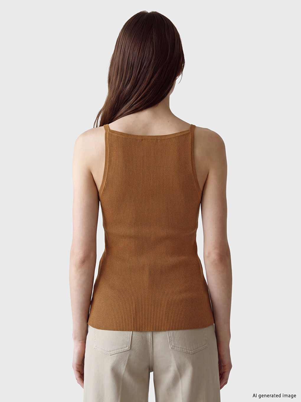 Square Neck Women's Ribbed Tank Top-3