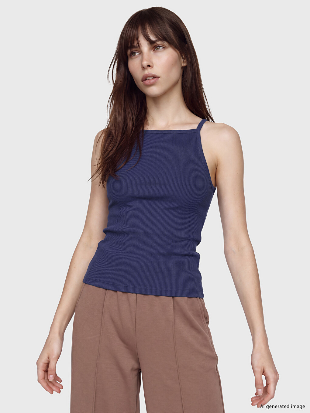 Square Neck Women's Ribbed Tank Top