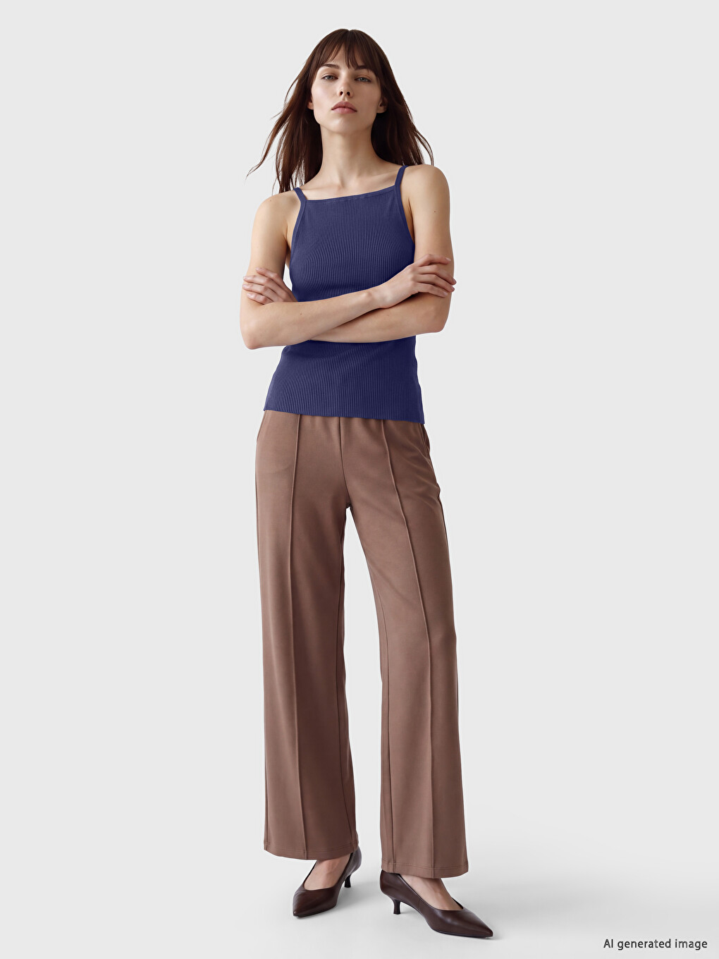 Square Neck Women's Ribbed Tank Top-1
