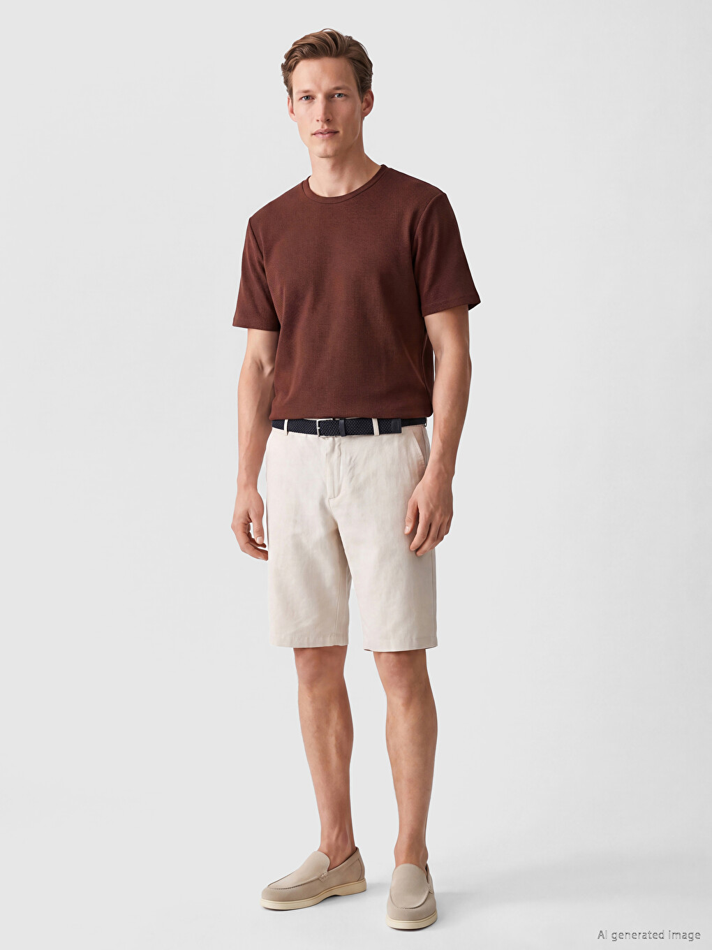 T-shirt Homme Col Rond Gaufre-1