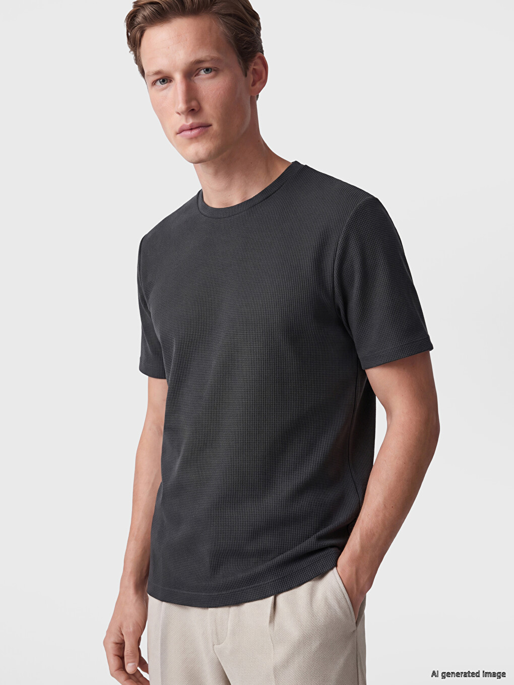 Crew Neck Textured Men's T-shirt