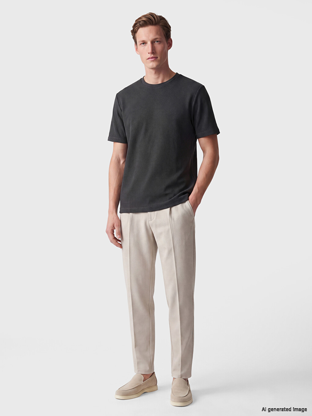 Crew Neck Textured Men's T-shirt-1