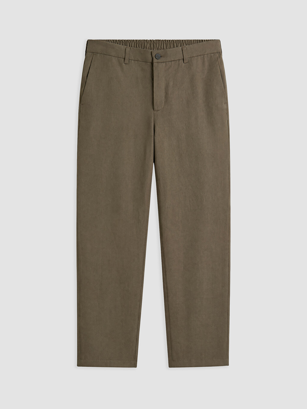 Kahverengi Regular Fit %100 Keten Erkek Pantolon