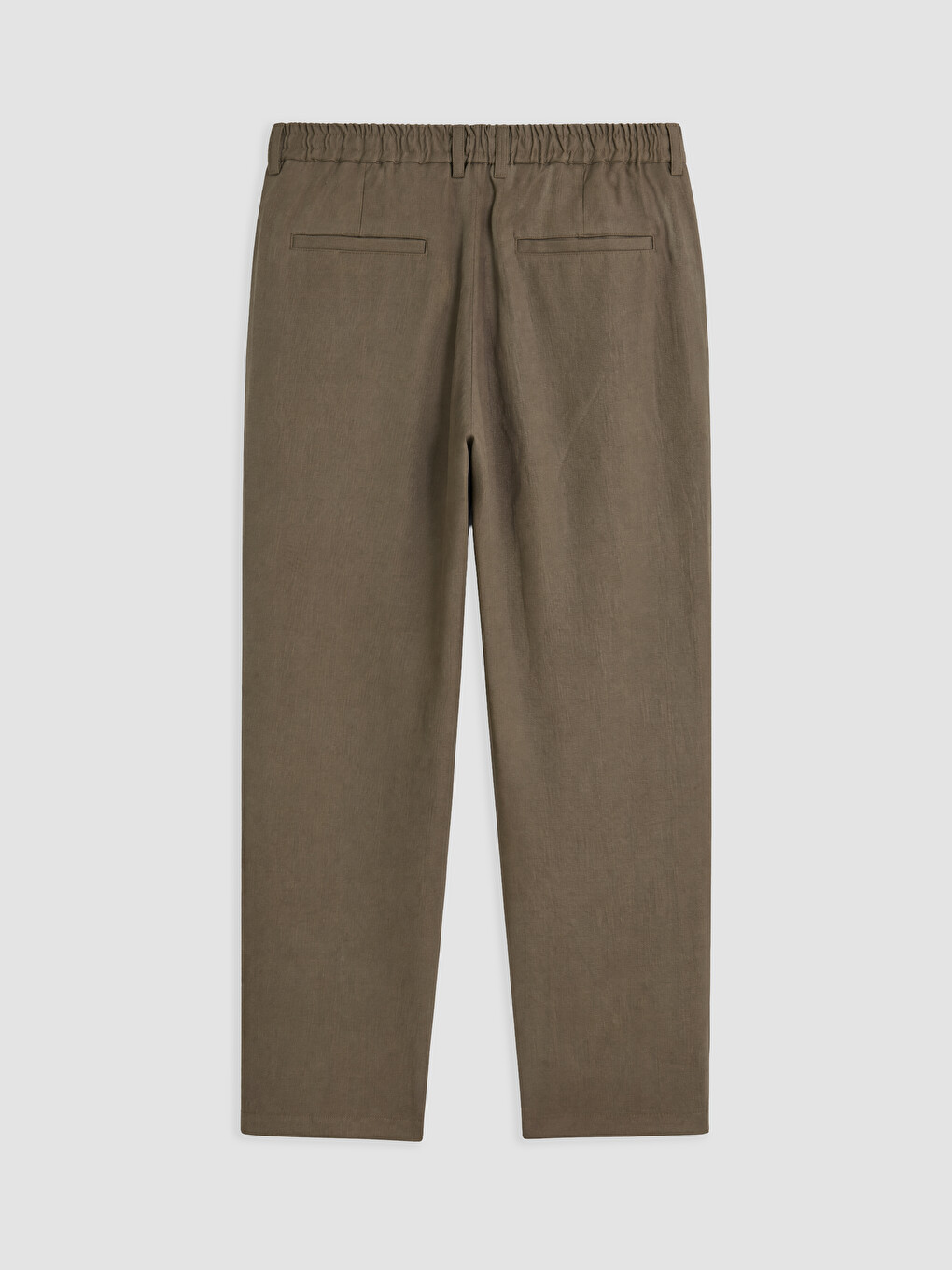 Kahverengi Regular Fit %100 Keten Erkek Pantolon-1