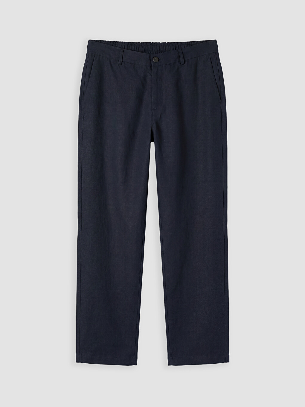 Lacivert Regular Fit %100 Keten Erkek Pantolon