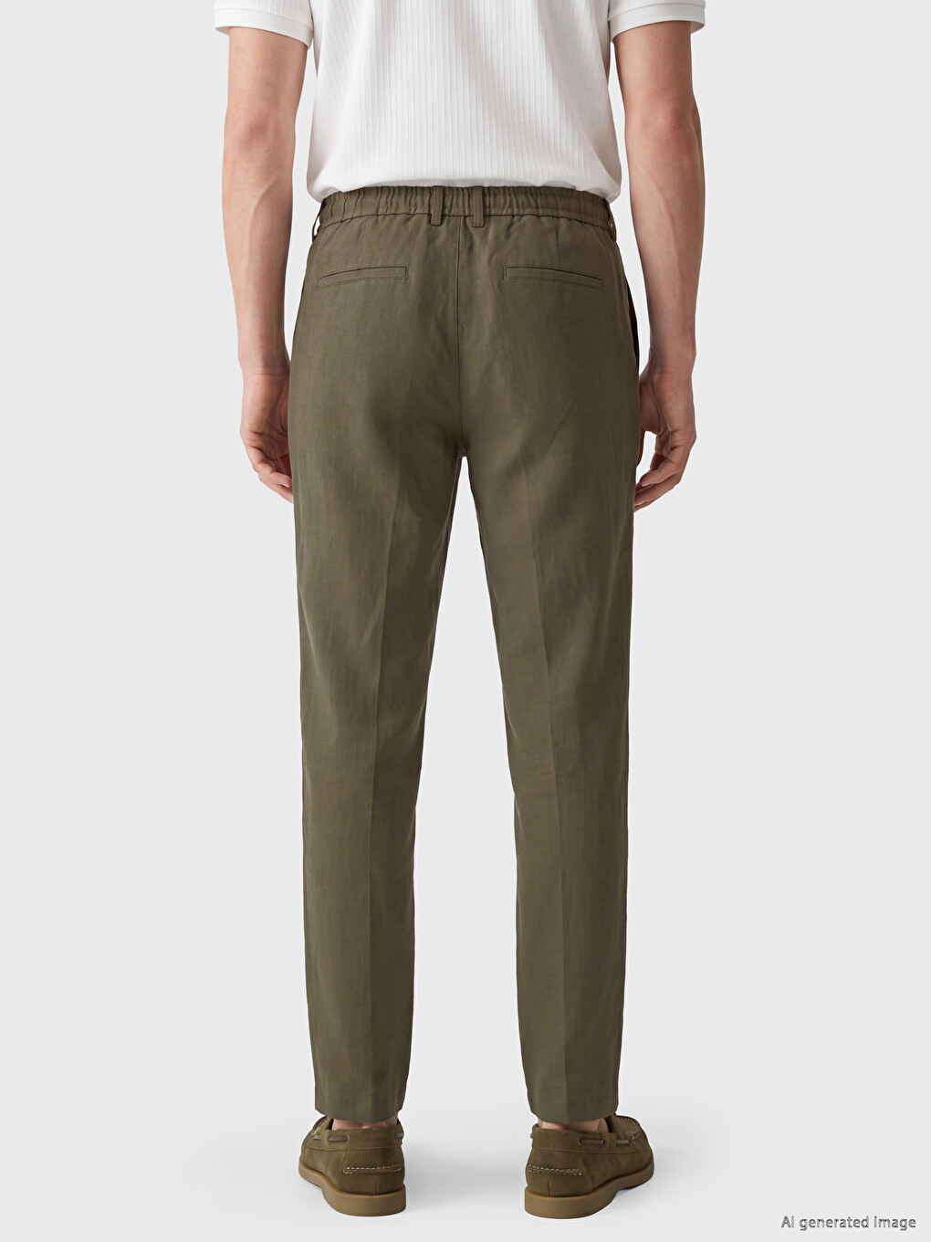 Regular Fit %100 Keten Erkek Pantolon-3